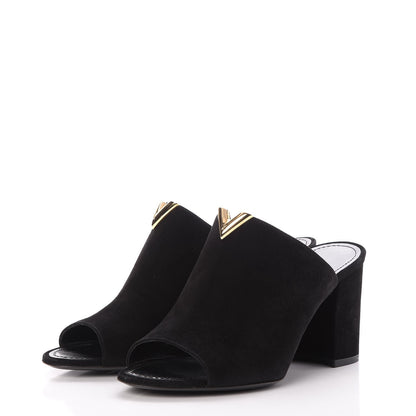 Louis Vuitton Suede Bahiana Mules 38 Black 3 of 8