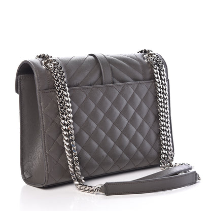 Saint Laurent Grain De Poudre Textured Mixed Matelasse Medium Triquilt Monogram Satchel Earth 3 of 9