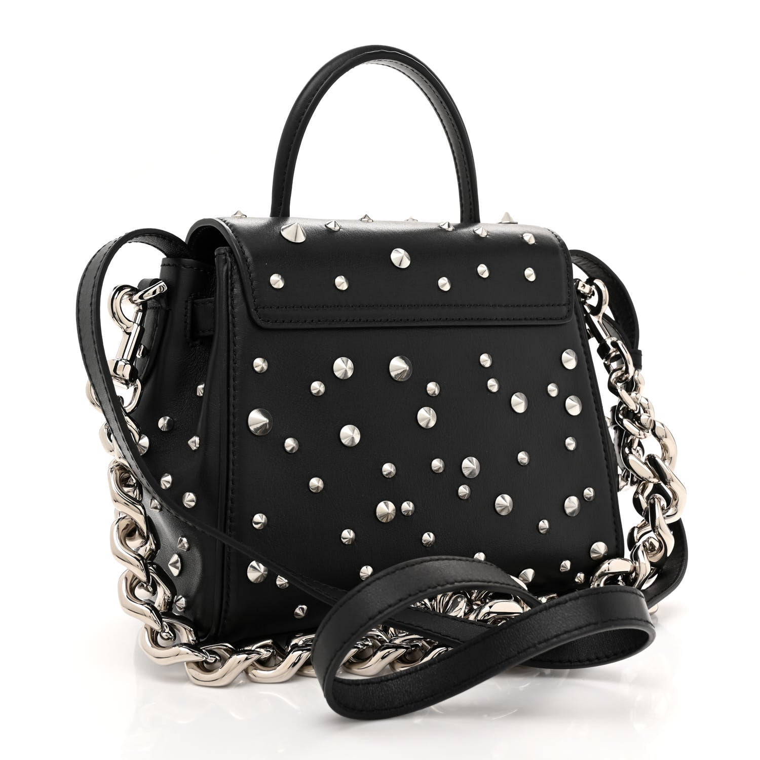 Versace Calfskin Spiked Small La Medusa Bag Black 3 of 9