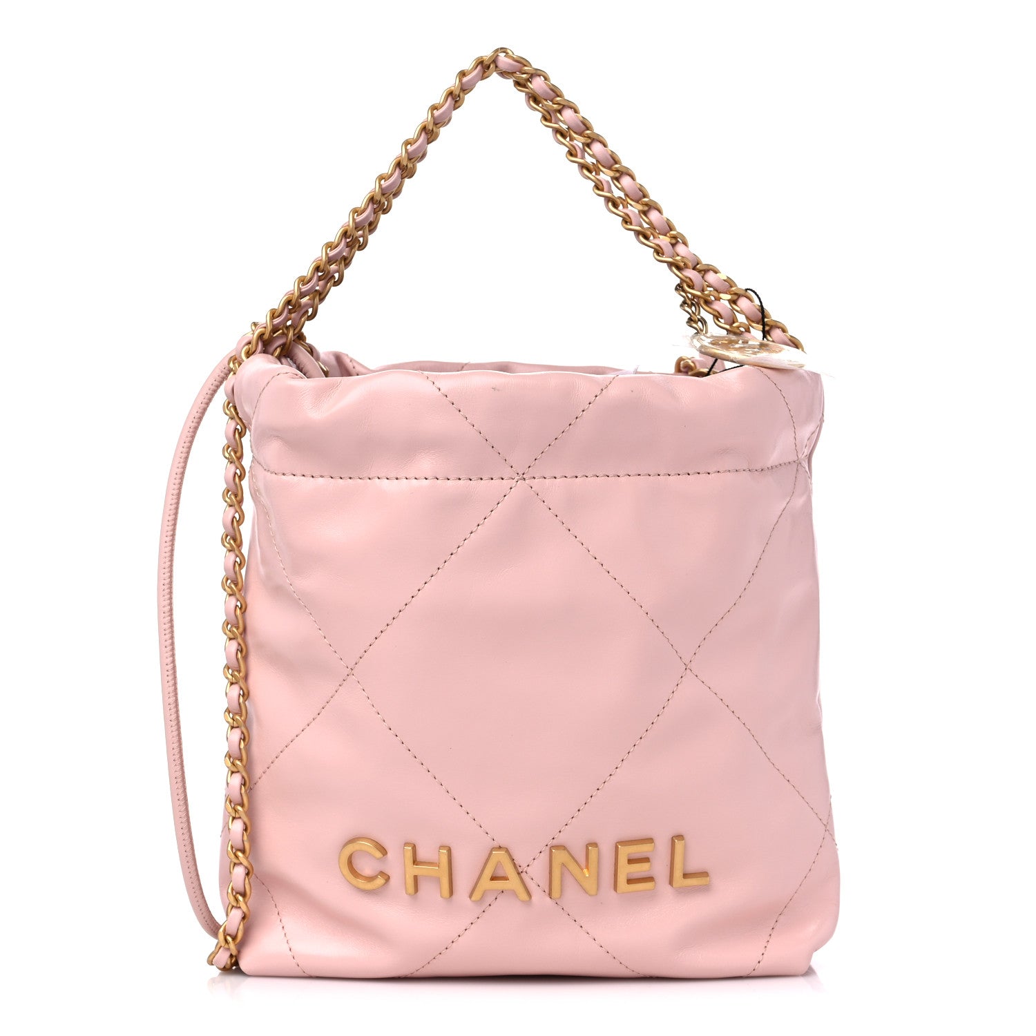 Chanel Shiny Calfskin Quilted Mini Chanel 22 Rose Clair 1 of 9