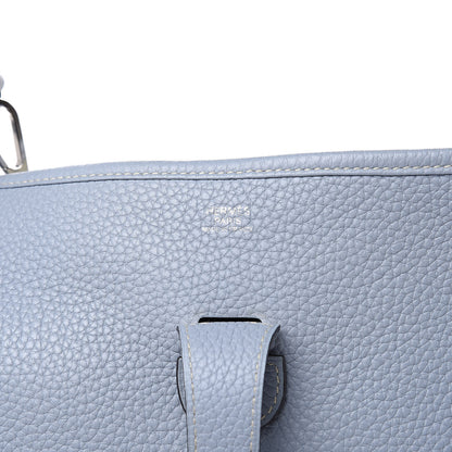 Hermes Taurillon Clemence Evelyne III GM Bleu Lin 6 of 11