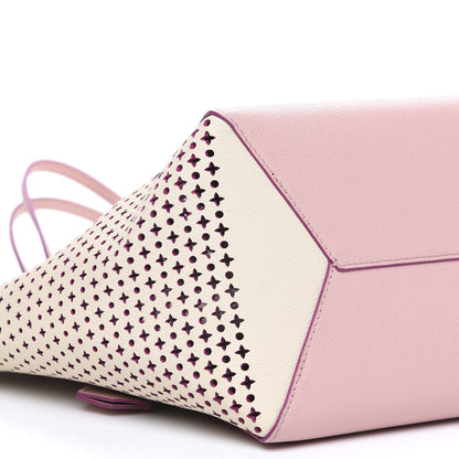 Louis Vuitton Calfskin Perforated Lockme Cabas Rose Poudre Creme 6 of 9