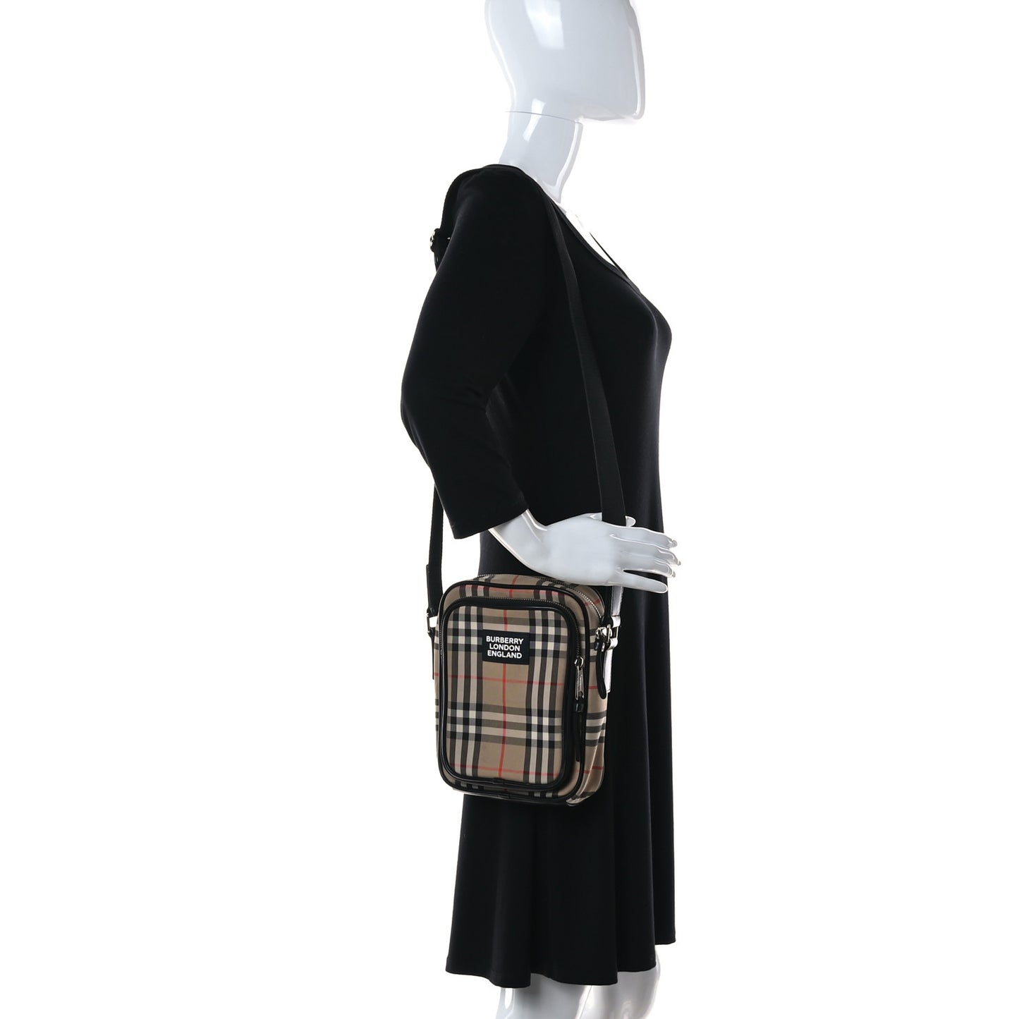 Calfskin Mini Vintage Check Note Bag Black