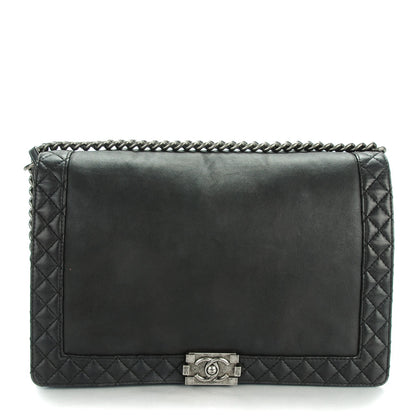 Chanel Calfskin Large Boy Reverso Flap Black 1 of 8