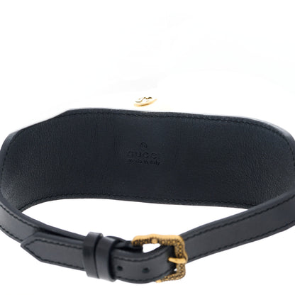 Gucci Calfskin Pearl Cherry Lion Choker Black 3 of 5