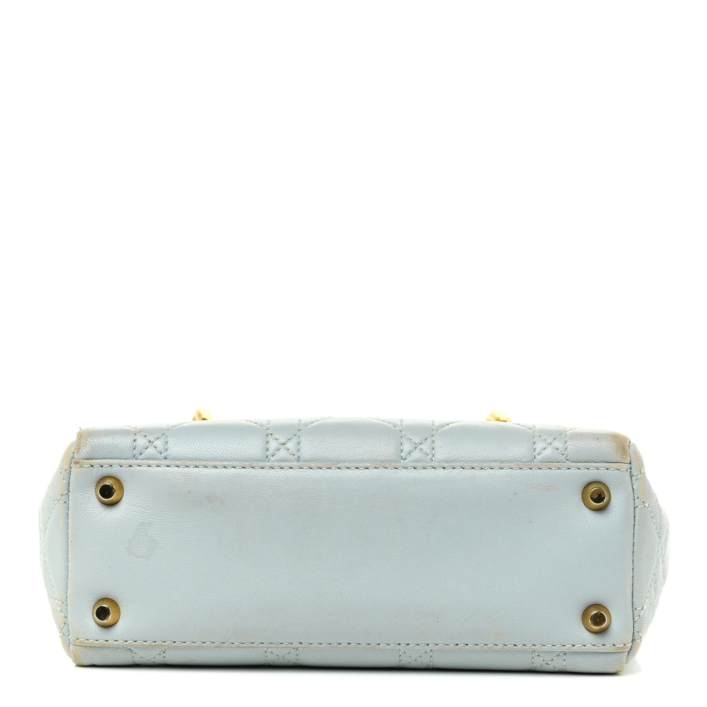 Lambskin Cannage Mini Lady Dior Light Blue