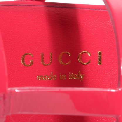 Gucci Patent Bright Bit Ankle Cuff Sandals 36 Shocking Pink 6 of 6