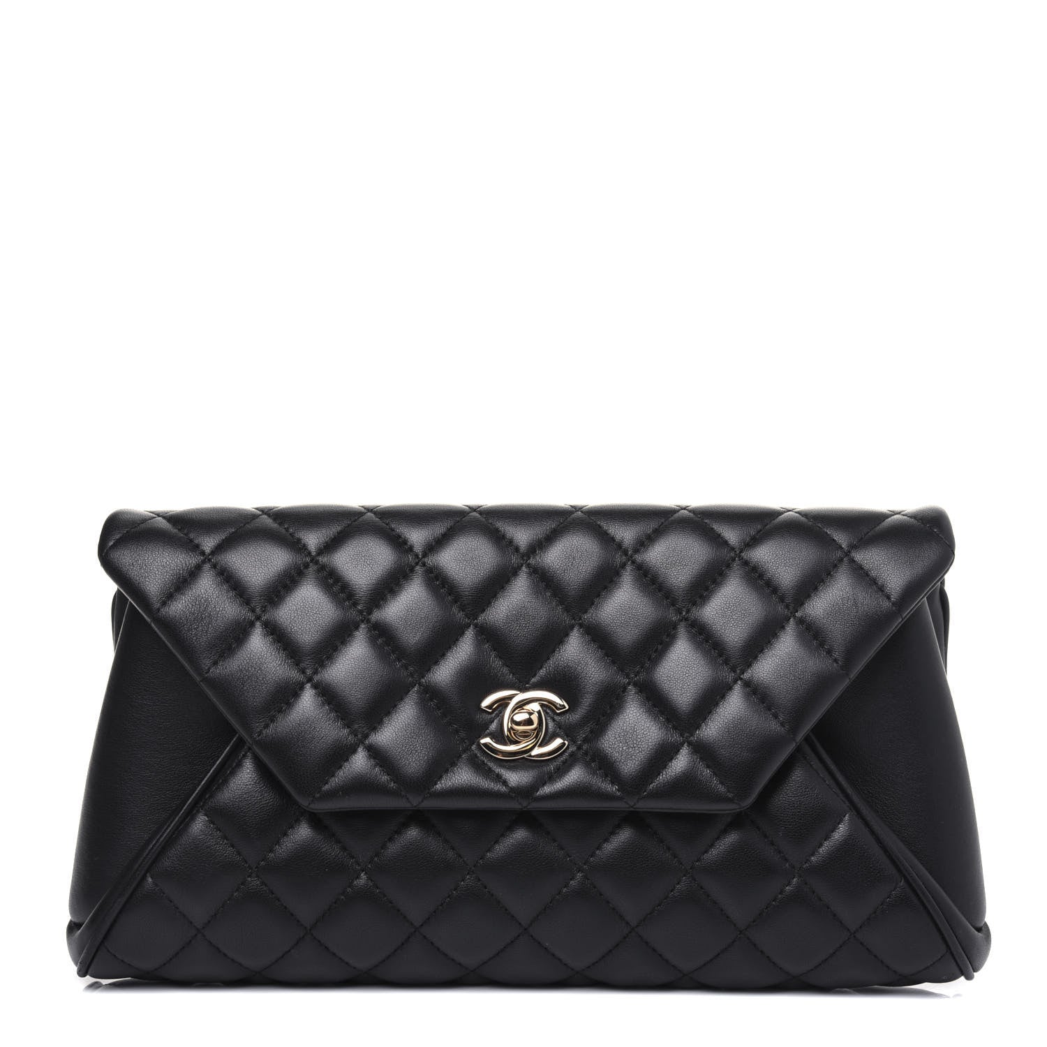 Chanel Lambskin Quilted Fold Up Again Clutch Black 1 of 17
