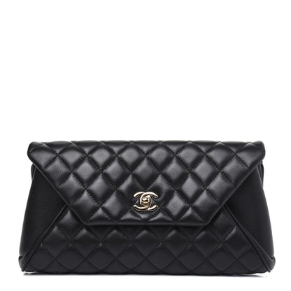 Chanel Lambskin Quilted Fold Up Again Clutch Black 1 of 17