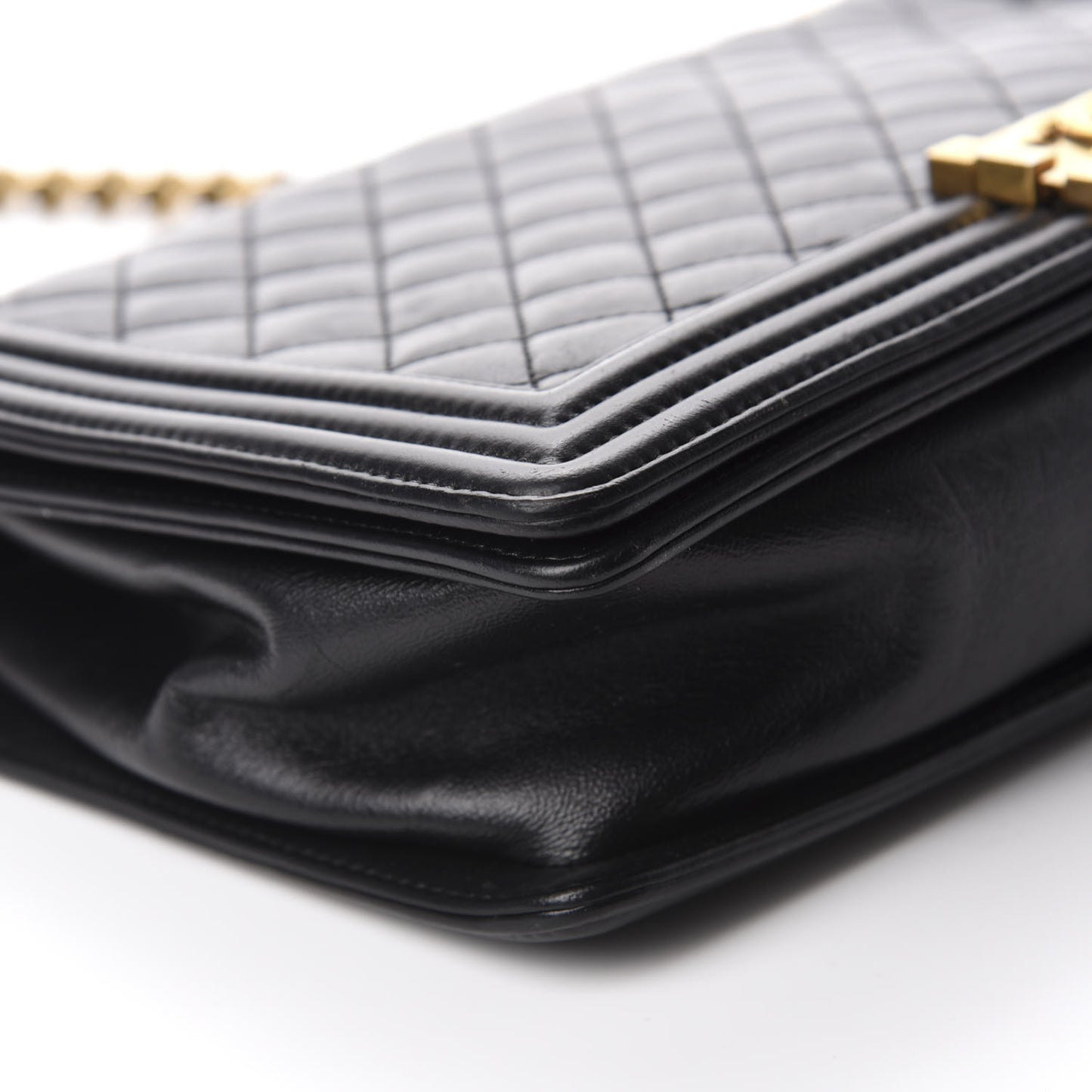 Lambskin Quilted New Medium Boy Flap Black