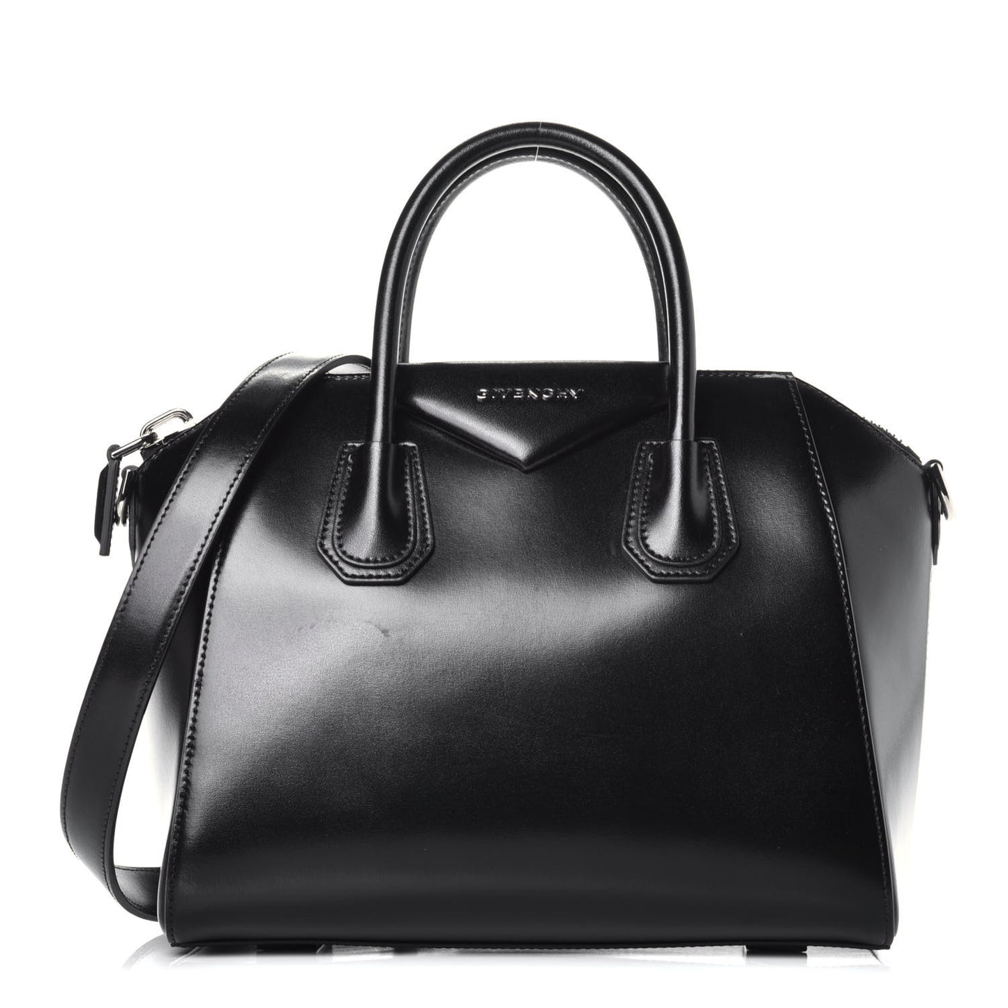 Shiny Lord Calfskin Small Antigona Black