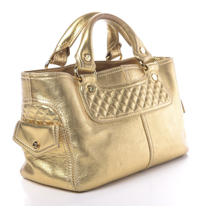Celine Metallic Lambskin Quilted Boogie Satchel Gold 3 of 21