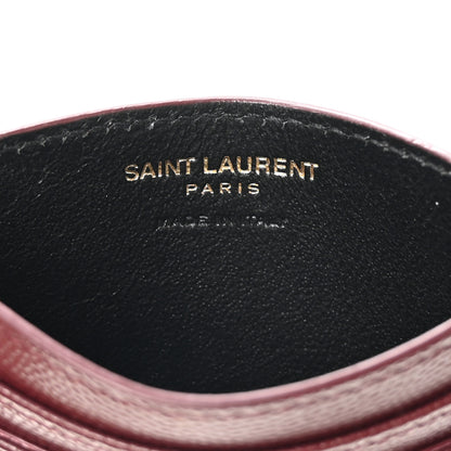 Saint Laurent Grain De Poudre Matelasse Chevron Cassandre Credit Card Case Rouge Legion 6 of 9