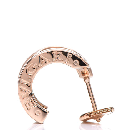Bulgari 18K Rose Gold Ceramic Onyx B.Zero1 Hoop Earrings Black 4 of 6