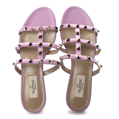 Valentino Garavani Nappa Rockstud Caged Flat Slide Sandals 36 Giacinto 2 of 8