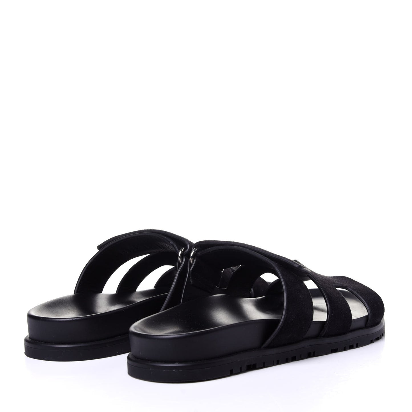 Suede Goatskin Womens Chypre Sandals 36 Black