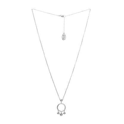 Cartier 18K White Gold Diamond D'Amour Circle Pendant Necklace 3 of 6