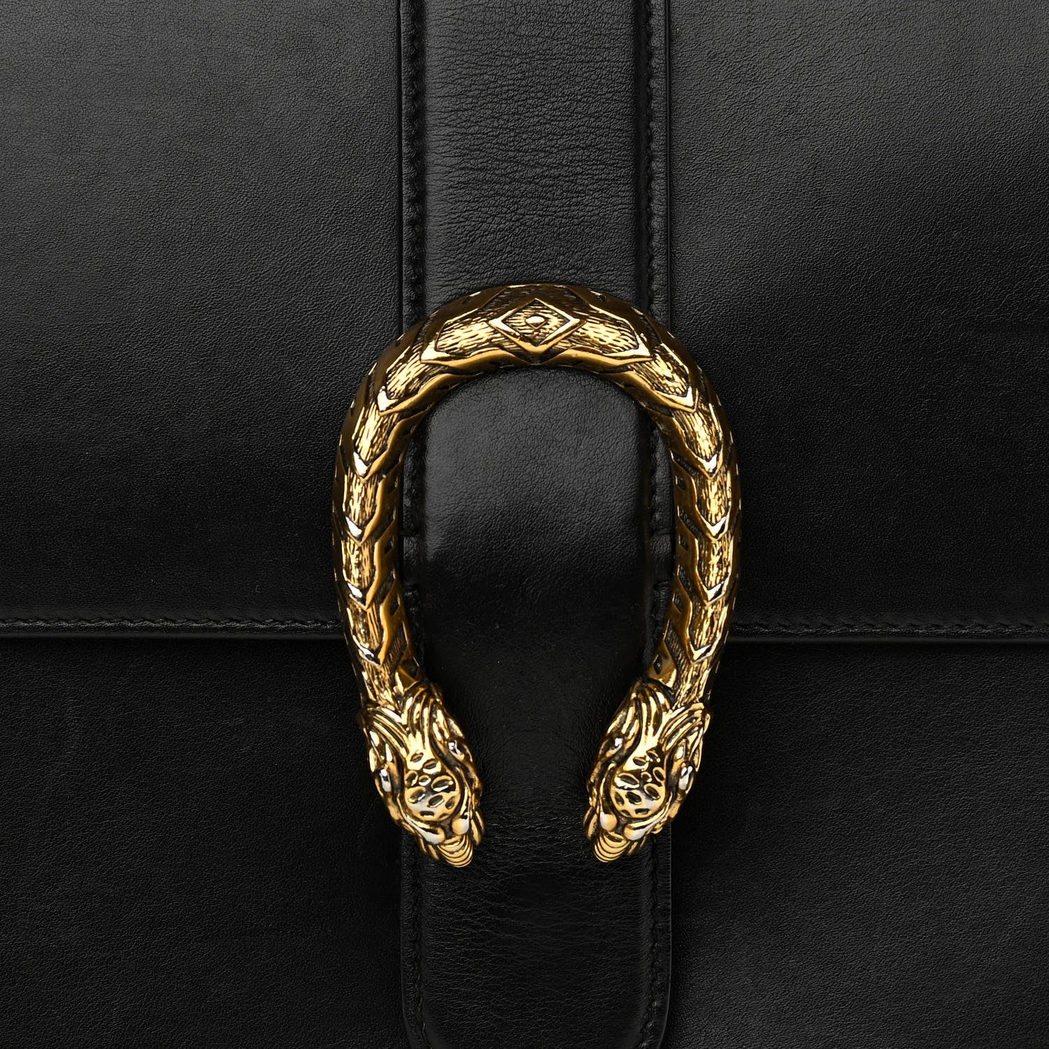 Gucci Moon Calfskin Web Large Dionysus Bamboo Top Handle Bag Black 9 of 15