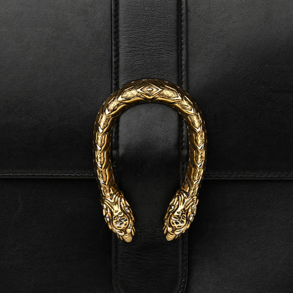 Gucci Moon Calfskin Web Large Dionysus Bamboo Top Handle Bag Black 9 of 15