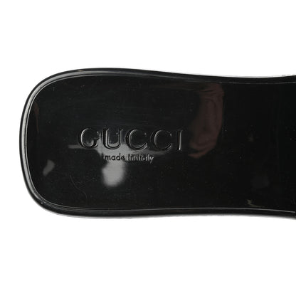 Gucci Rubber Gucci Logo Womens Platform 20/60mm Slide Sandals 38 Black 7 of 11