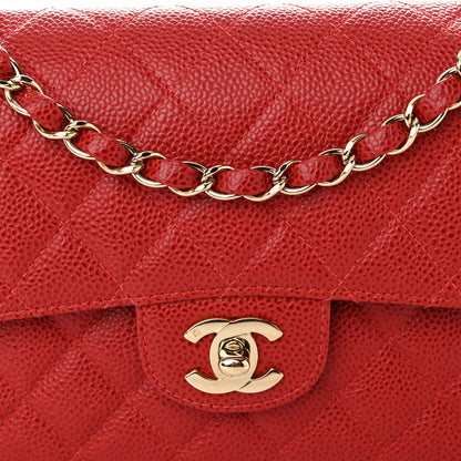Chanel Caviar Quilted Small Double Flap Red 7 of 9