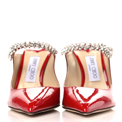 Jimmy Choo Patent Crystal Bing 100 Pumps 38.5 Red 2 of 9