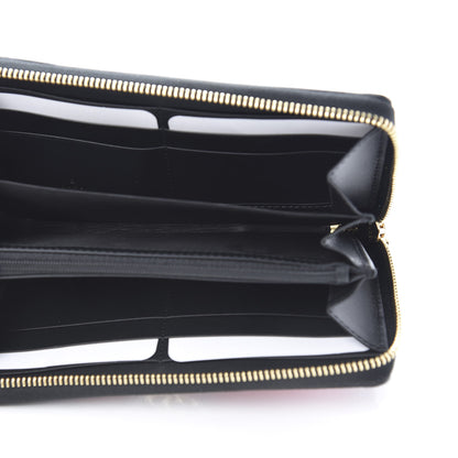 Gucci Suede Patent Web Ophidia Zip Around Wallet Hibiscus Red Black 5 of 9