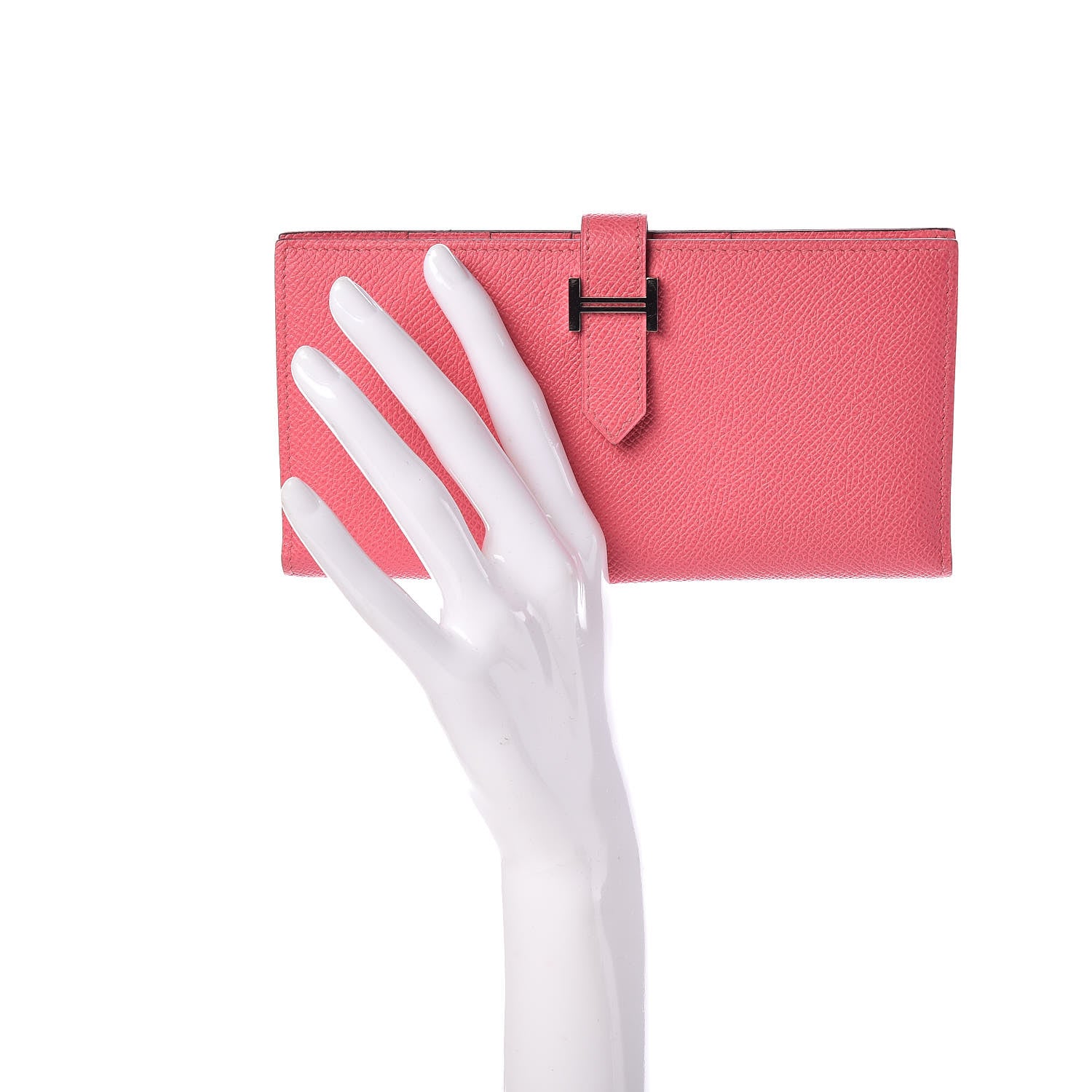 Hermes Epsom Bearn Gusset Wallet Rose Azalee 2 of 8