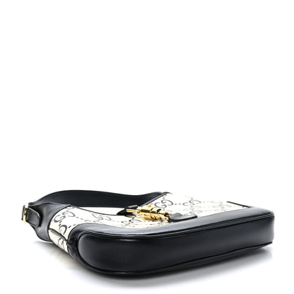 Gucci Azalea Calfskin GG Monogram Bi-Color Debossed Small Jackie 1961 Hobo Mystic White Black 4 of 9