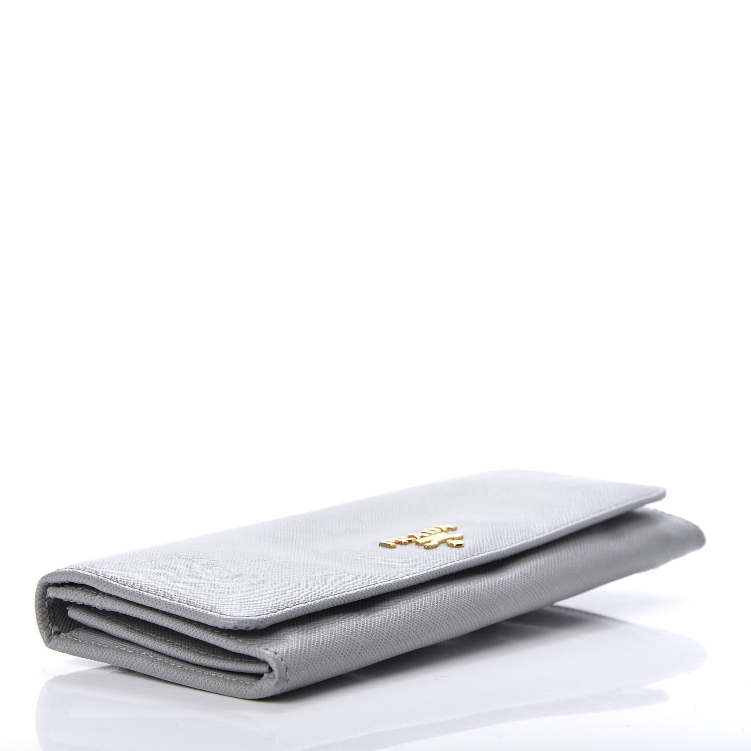 Prada Saffiano Metal Continental Flap Wallet Granito 3 of 8