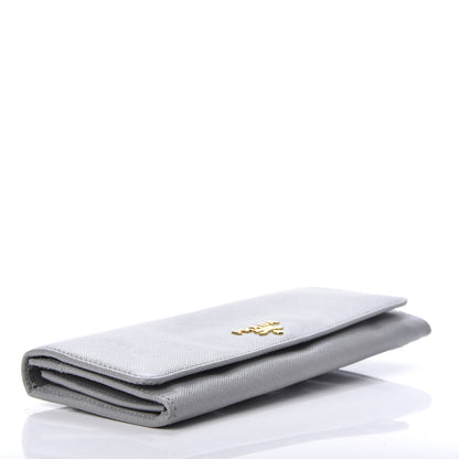 Prada Saffiano Metal Continental Flap Wallet Granito 3 of 8