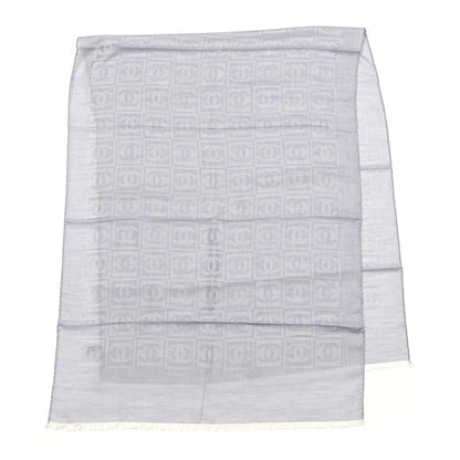 Chanel Cashmere Silk CC Scarf Blue 1 of 6