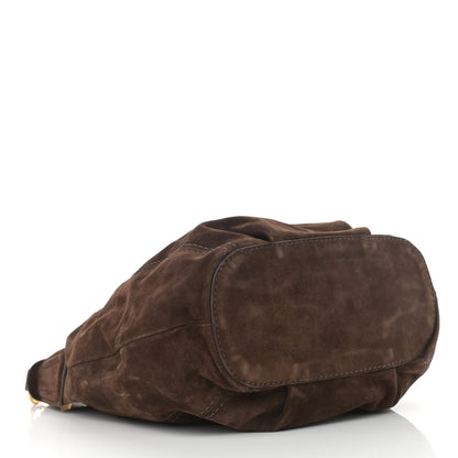 Prada Scamosciato Suede Hobo Brown 4 of 15