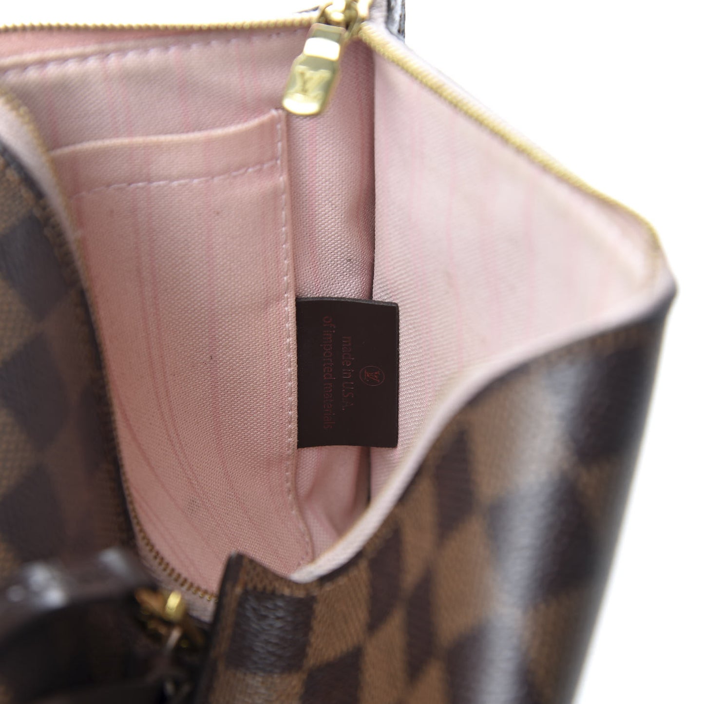Damier Ebene Neverfull MM GM Pochette Rose Ballerine