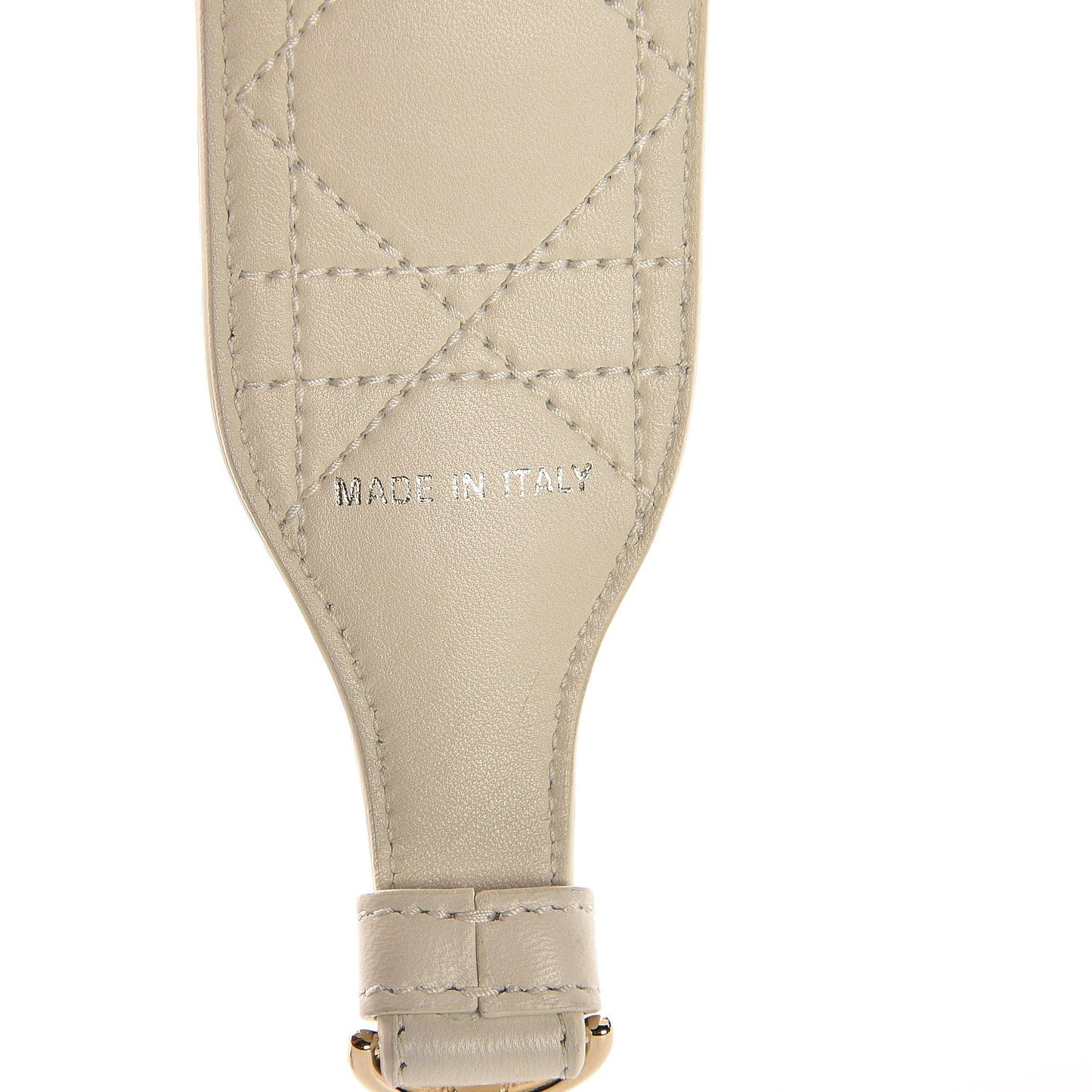 Lambskin Cannage Shoulder Strap White