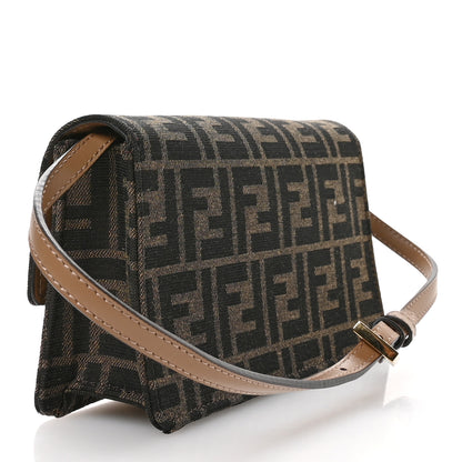 Fendi Fabric Jacquard FF 1974 Wallet On Chain Tobacco Moro 3 of 10
