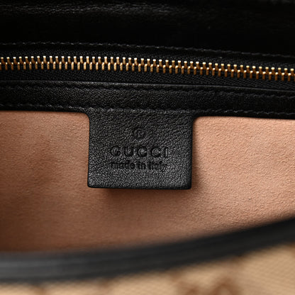 Gucci Monogram Azalea Calfskin Matelasse Diagonal Small GG Marmont Top Handle Shoulder Bag Beige Ebony Black 6 of 10