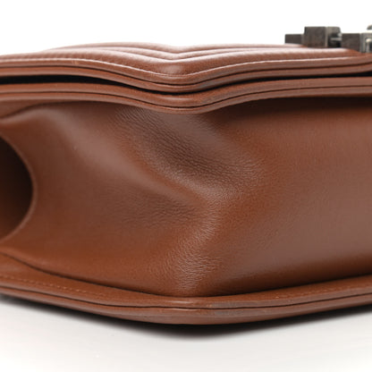 Chanel Calfskin Embossed Small Cordoba Boy Flap Brown 9 of 10
