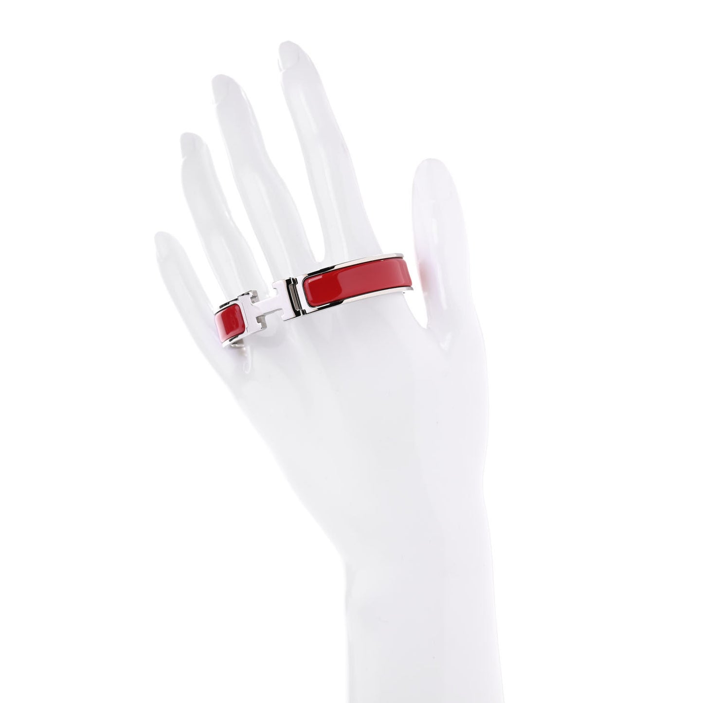 Enamel Narrow Clic Clac H Bracelet GM Rouge Vif