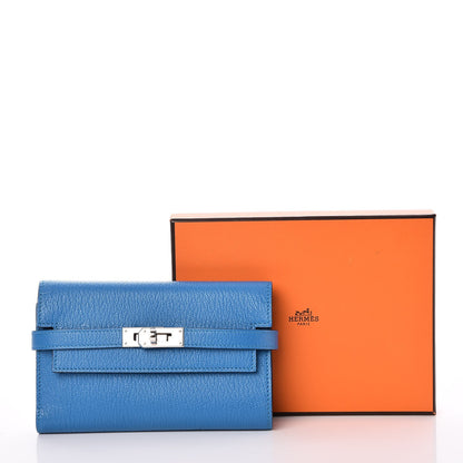 Hermes Chevre Mysore Medium Kelly Wallet Bleu Zanzibar 9 of 9
