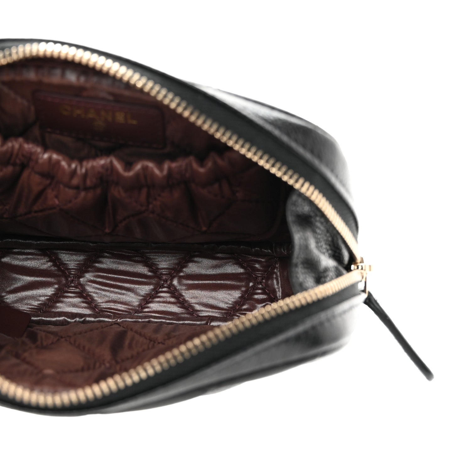 Chanel Caviar Quilted Small Curvy Pouch Cosmetic Case Black 5 of 8