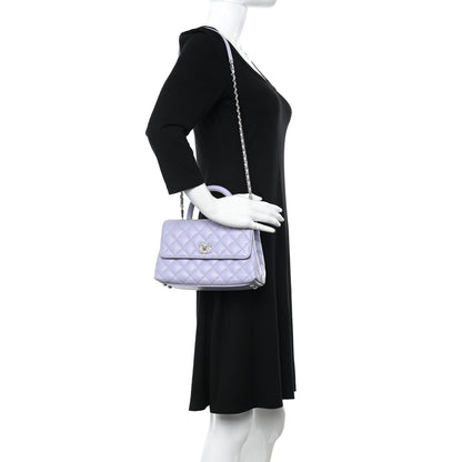 Chanel Caviar Quilted Mini Coco Handle Flap Light Purple 2 of 10