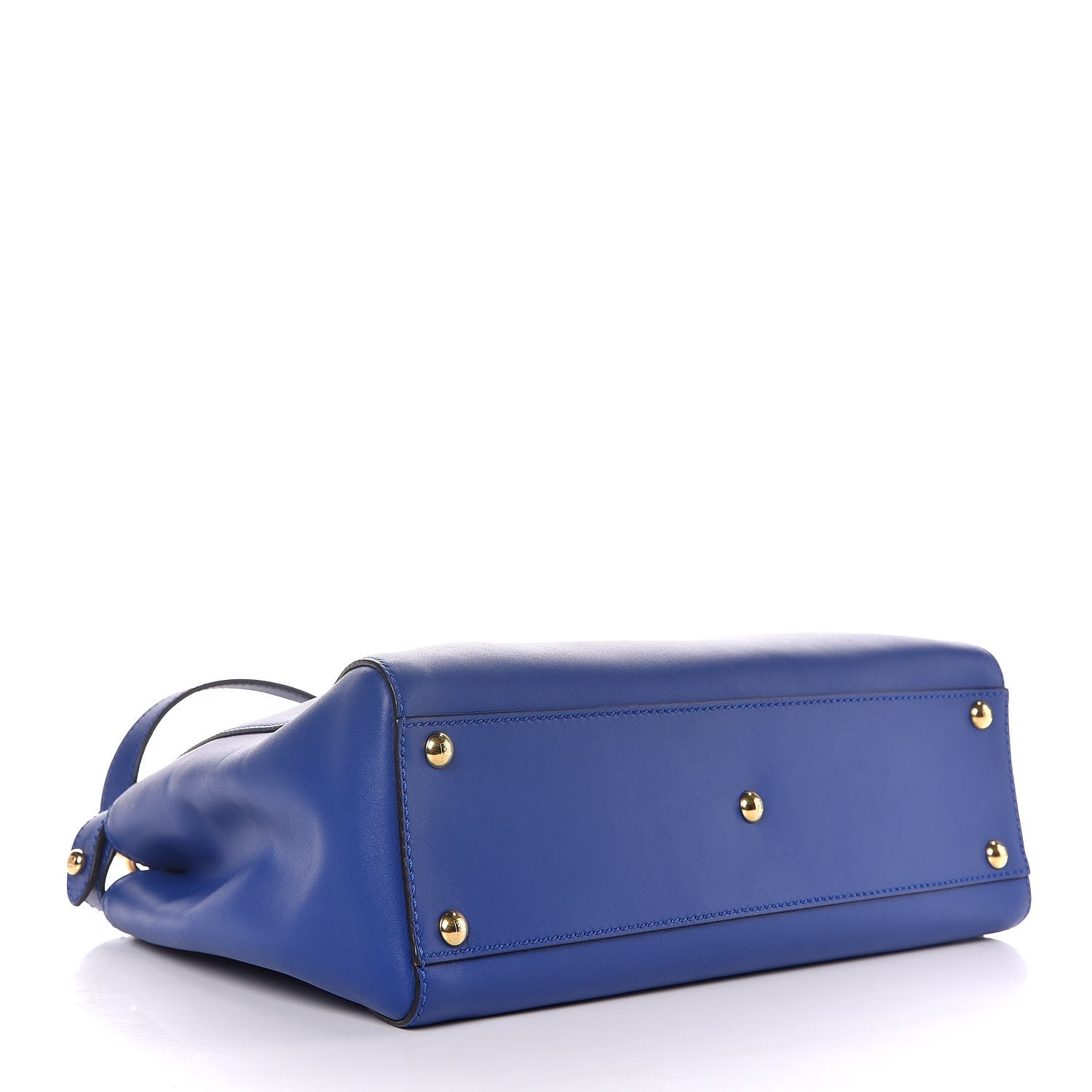 Fendi Vitello Morgan Fabric Jacquard Pequin Medium Peekaboo Iconic Satchel Blue Neon Tobacco 5 of 10