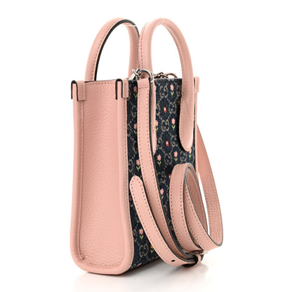 Gucci Denim Dollar Calfskin GG Monogram Mini Retro Interlocking G Tote Bag Blue Tea Multicolor Powder Pink 3 of 12