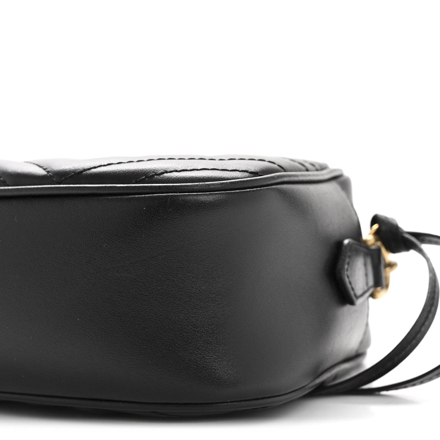 Gucci Calfskin Matelasse Small GG Marmont Chain Shoulder Bag Black 10 of 13