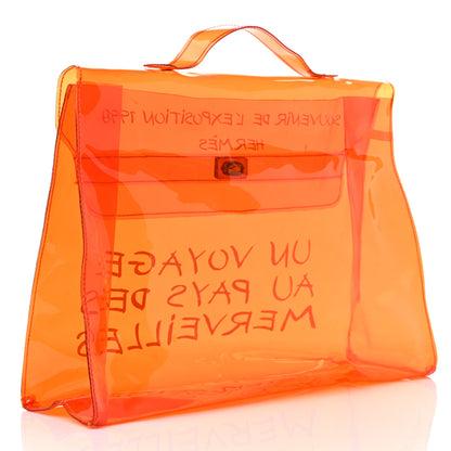 Hermes Vinyl Souvenir De L'Exposition Kelly Orange 3 of 14