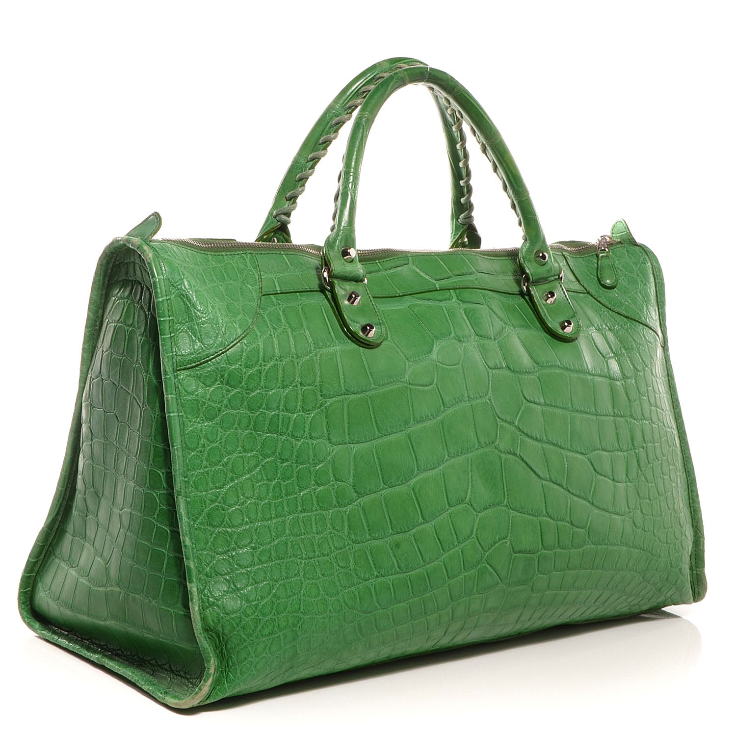 Balenciaga Crocodile Work Bag Green 7 of 12