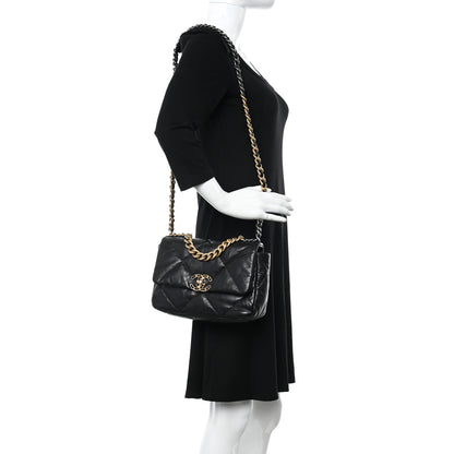 Chanel Goatskin Quilted Medium Chanel 19 Flap Black 2 of 12