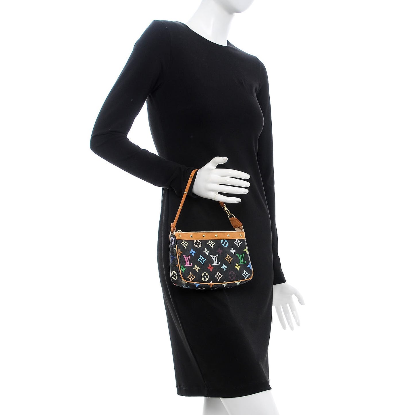Monogram Multicolor Pochette Accessories Black