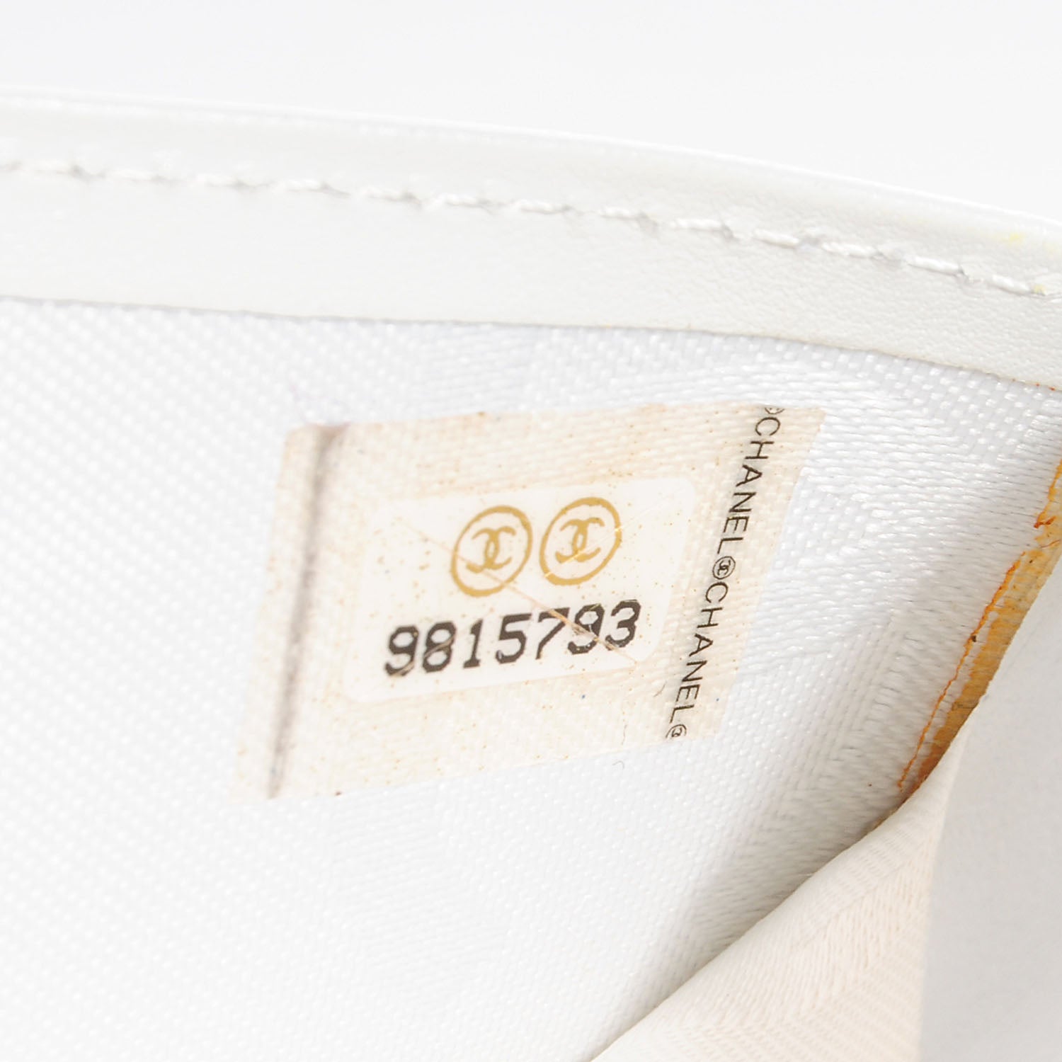 Chanel Calfskin Python Quilted Cambon Yen Wallet White 8 of 9